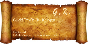 Györök Kinga névjegykártya